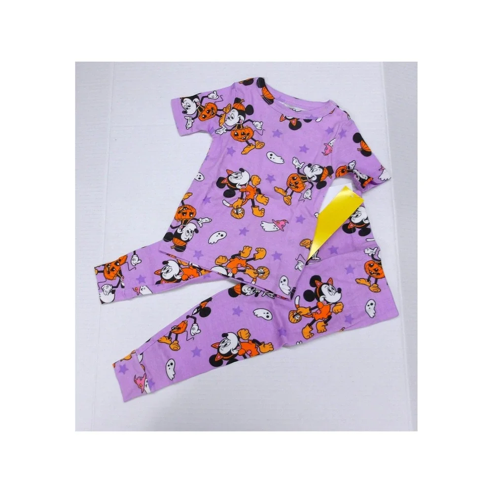 Disney Mini Mouse Halloween Purple Pajama Set 2-Piece Pumpkin Ghost 2T/#26920